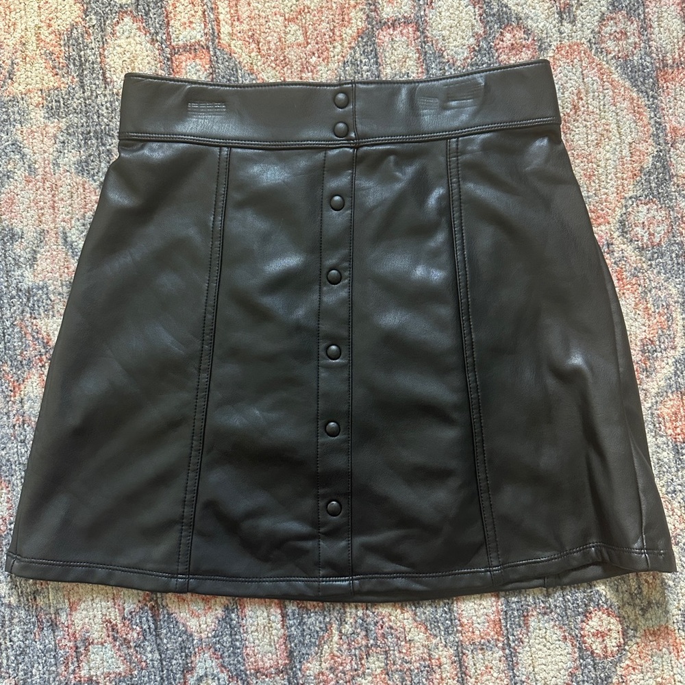 Abercrombie Kids Black Leather Skirt